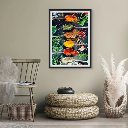 Poster in een zwarte lijst - Culinaire magie - 50x70 cm