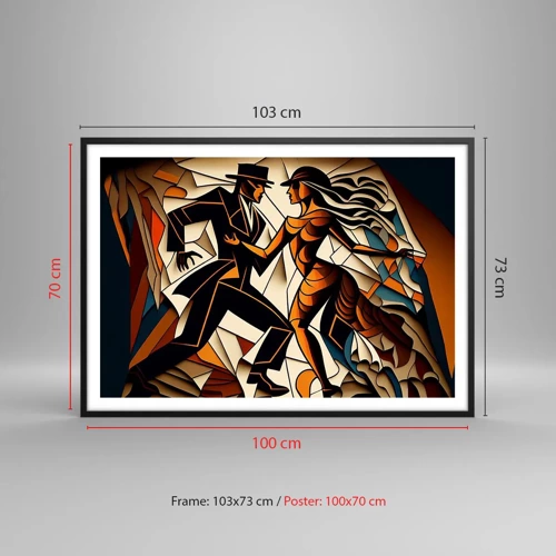 Poster in een zwarte lijst - Dans van pasie - 100x70 cm