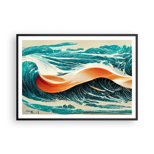 Poster in een zwarte lijst - De droom van elke surfer - 100x70 cm