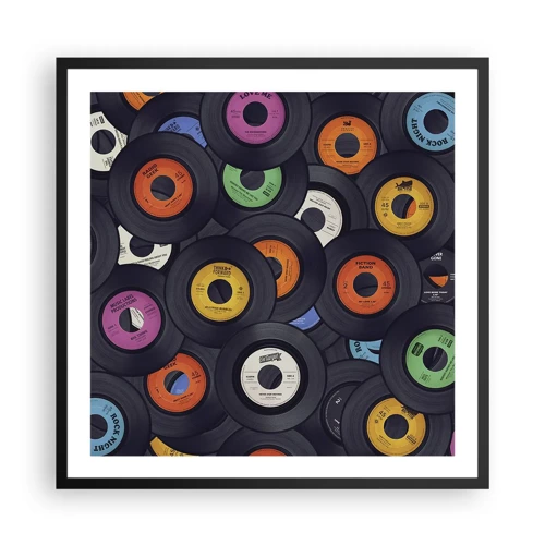 Poster in een zwarte lijst - De kleuren van de klassiekers - 60x60 cm