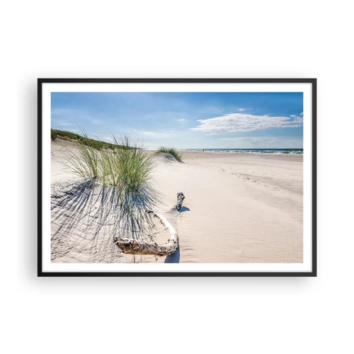 Poster in een zwarte lijst - De mooiste zandstrand? Oostzee-strand - 100x70 cm