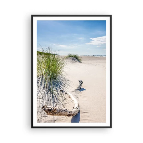 Poster in een zwarte lijst - De mooiste zandstrand? Oostzee-strand - 70x100 cm