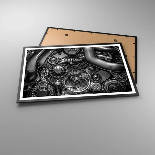 Poster in een zwarte lijst - De poëzie van mechanica - 91x61 cm
