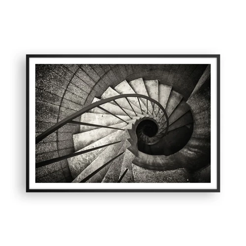 Poster in een zwarte lijst - De trap op, de trap af - 100x70 cm
