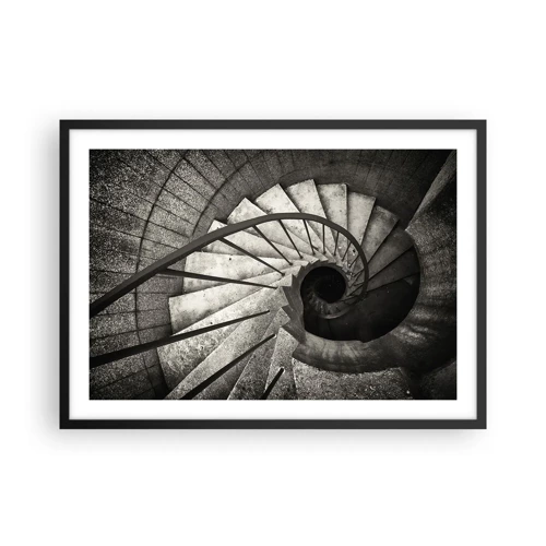 Poster in een zwarte lijst - De trap op, de trap af - 70x50 cm