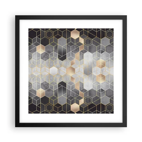 Poster in een zwarte lijst - Diamant samenstelling - 40x40 cm