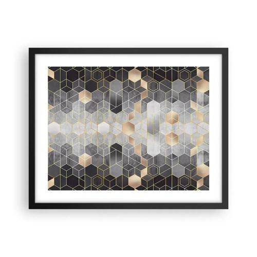 Poster in een zwarte lijst - Diamant samenstelling - 50x40 cm