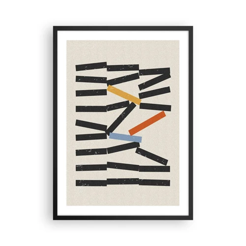 Poster in een zwarte lijst - Domino – compositie - 50x70 cm