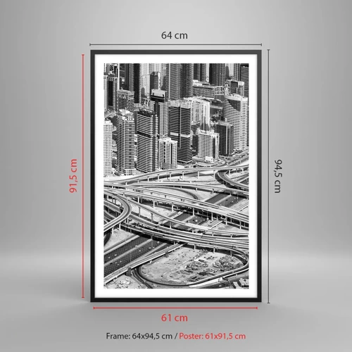Poster in een zwarte lijst - Dubai - de onmogelijke stad - 61x91 cm