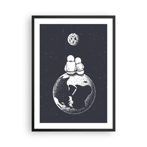 Poster in een zwarte lijst - Een kosmisch love story  - 50x70 cm