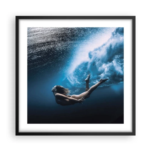 Poster in een zwarte lijst - Een moderne zeemeermin - 50x50 cm