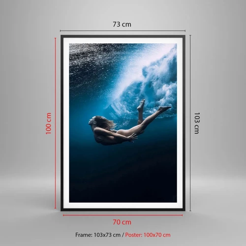 Poster in een zwarte lijst - Een moderne zeemeermin - 70x100 cm