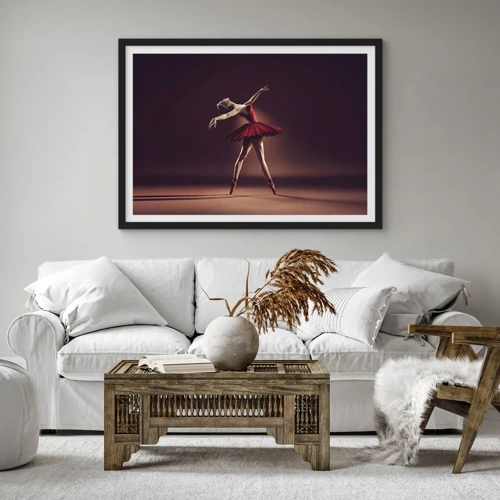Poster in een zwarte lijst - Een prima ballerina - 50x40 cm