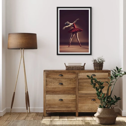 Poster in een zwarte lijst - Een prima ballerina - 50x70 cm