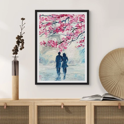 Poster in een zwarte lijst - Een romantische wandeling - 50x70 cm