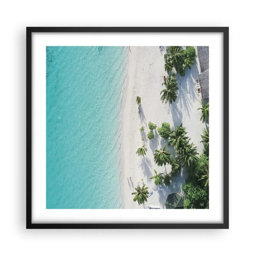 Poster in een zwarte lijst - Een vakantie in het paradijs - 50x50 cm