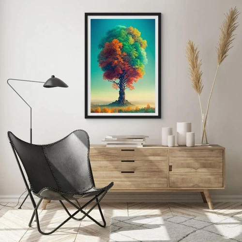 Poster in een zwarte lijst - Eik – de vader van de natuur - 50x70 cm