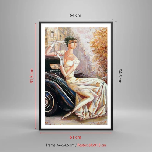 Poster in een zwarte lijst - Elegantie in retrostijl - 61x91 cm