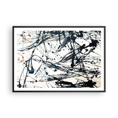 Poster in een zwarte lijst - Expressionistische abstractie - 100x70 cm