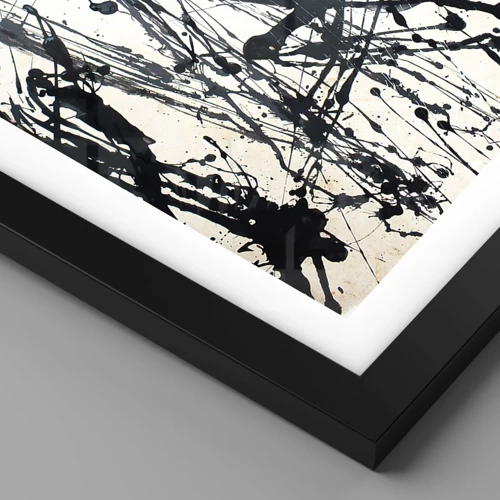 Poster in een zwarte lijst - Expressionistische abstractie - 100x70 cm