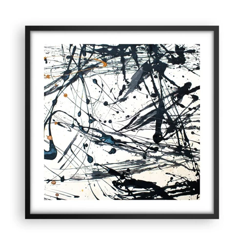 Poster in een zwarte lijst - Expressionistische abstractie - 50x50 cm