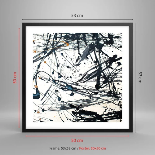 Poster in een zwarte lijst - Expressionistische abstractie - 50x50 cm