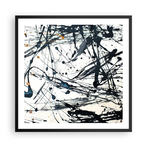 Poster in een zwarte lijst - Expressionistische abstractie - 60x60 cm