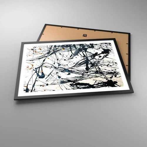 Poster in een zwarte lijst - Expressionistische abstractie - 70x50 cm