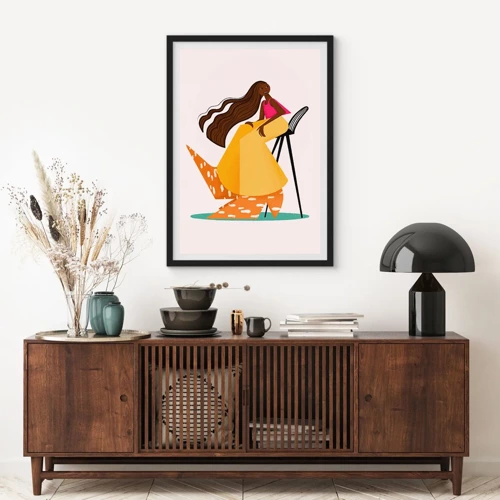 Poster in een zwarte lijst - Fashion is ook leuk - 50x70 cm