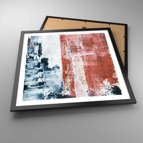 Poster in een zwarte lijst - Fifty Fifty abstract - 50x50 cm