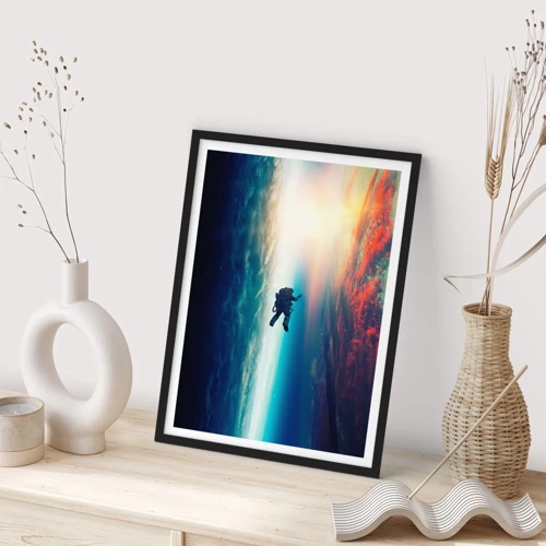 Poster in een zwarte lijst - Ga het universum tegemoet - 50x70 cm