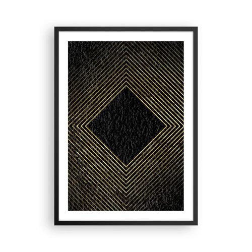 Poster in een zwarte lijst - Geometrie in glamoureuze stijl - 50x70 cm