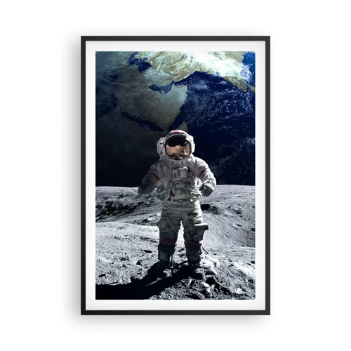 Poster in een zwarte lijst - Groetjes van de maan - 61x91 cm