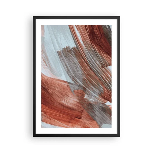 Poster in een zwarte lijst - Herfst en winderige abstractie - 50x70 cm