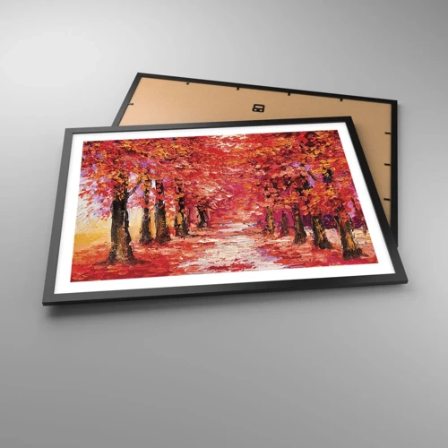 Poster in een zwarte lijst - Herfst impressie - 70x50 cm