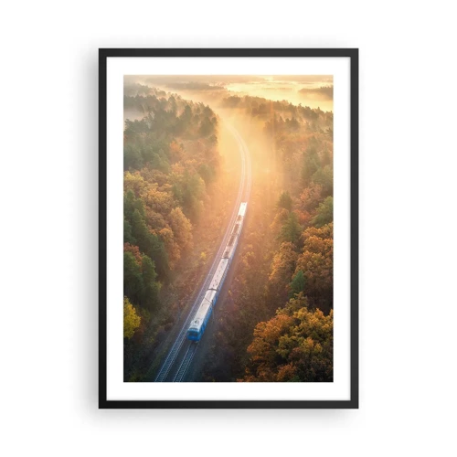 Poster in een zwarte lijst - Herfst reis - 50x70 cm