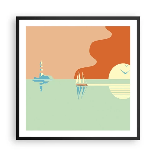 Poster in een zwarte lijst - Het perfecte zeelandschap - 60x60 cm