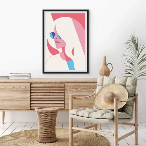 Poster in een zwarte lijst - Het was een blondine... - 50x70 cm