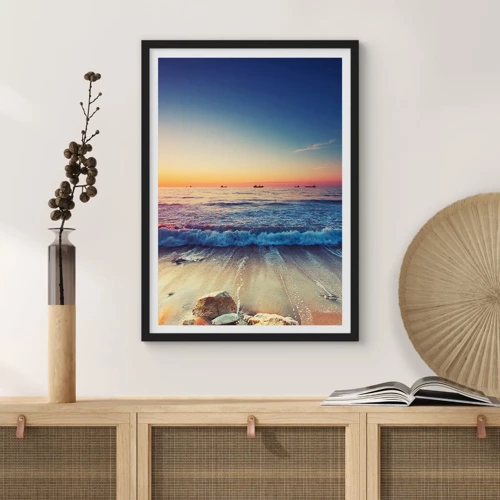 Poster in een zwarte lijst - Hoe zit het met de horizon? - 50x70 cm