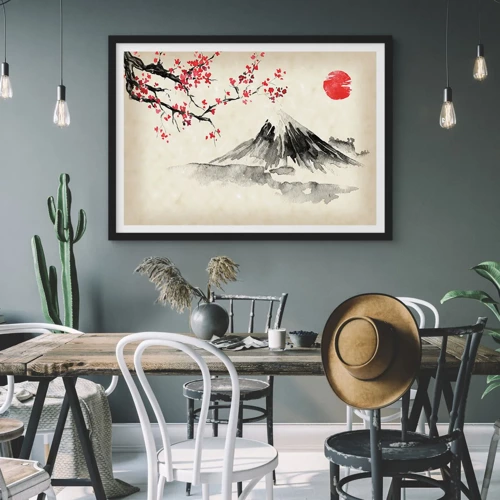 Poster in een zwarte lijst - Houd van Japan - 40x30 cm
