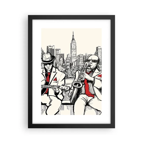 Poster in een zwarte lijst - Improvisatie van New York - 30x40 cm