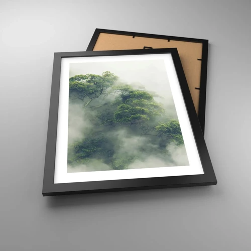 Poster in een zwarte lijst - In mist gehuld - 30x40 cm