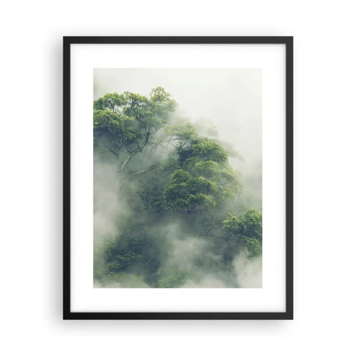 Poster in een zwarte lijst - In mist gehuld - 40x50 cm