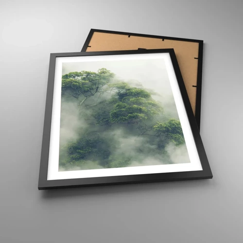 Poster in een zwarte lijst - In mist gehuld - 40x50 cm