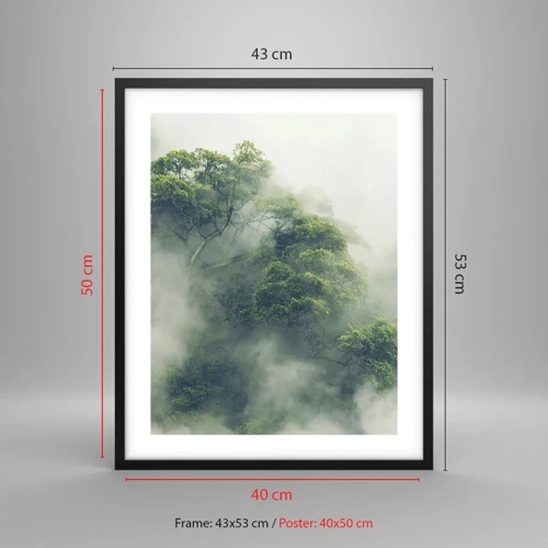 Poster in een zwarte lijst - In mist gehuld - 40x50 cm