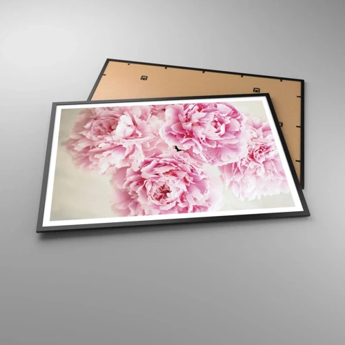 Poster in een zwarte lijst - In roze glamour - 100x70 cm