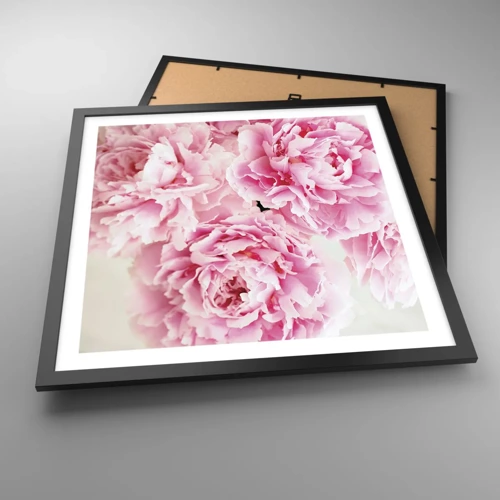 Poster in een zwarte lijst - In roze glamour - 50x50 cm