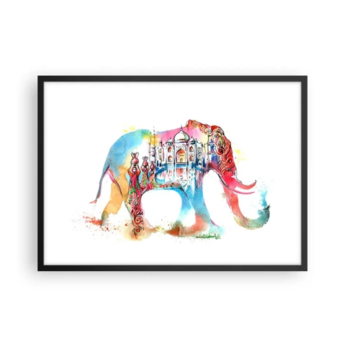 Poster in een zwarte lijst - India - de uitstraling van liefde - 70x50 cm