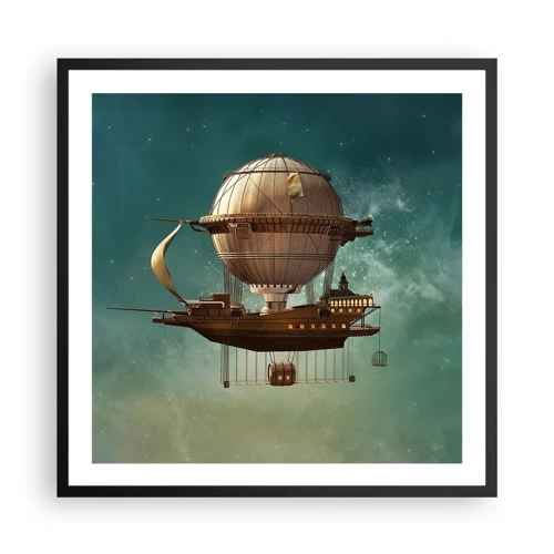Poster in een zwarte lijst - Jules Verne groet - 60x60 cm