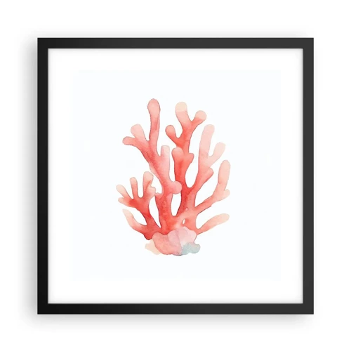 Poster in een zwarte lijst - Koraalkleurig koraal - 40x40 cm